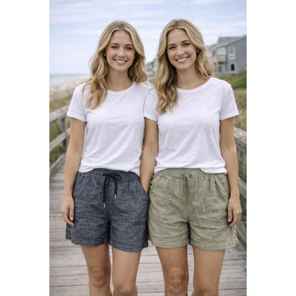 Orvis Pants - Orvis Linen Blend Shorts Lot 2 Size 16 Elastic Waist Casual Summer
